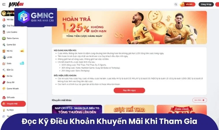 Khuyến Mãi Max88 – Trải Nghiệm Giải Trí Trọn Vẹn Và Bùng Nổ 3 Đọc kỹ điều khoản khuyến mãi khi tham gia