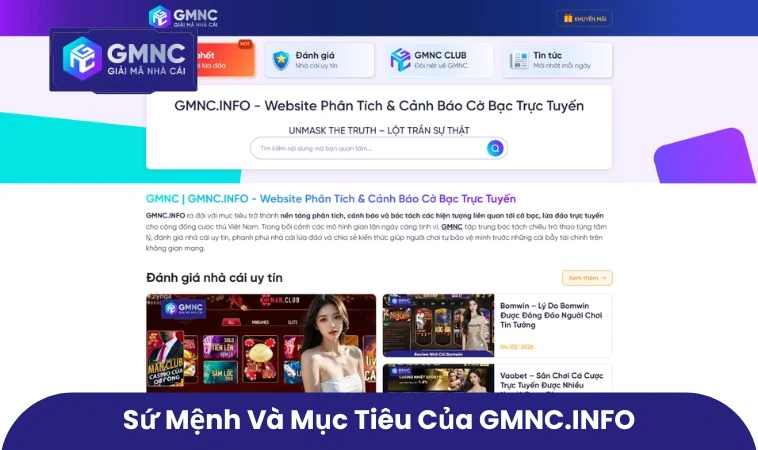 Sứ mệnh và mục tiêu của GMNC - GMNC.INFO